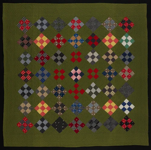 Bedcover ("Nine Patch" Quilt) by United States, textile, 1875-1900