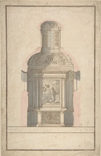 Architectural Drawing for a Chapel by anonymous, drawing, 1700-1800