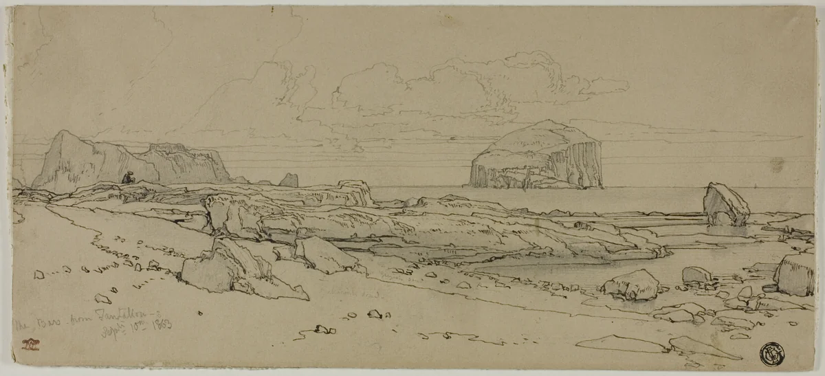 The Bars from Tantallon, Scotland by William Leighton Leitch, drawing, 1863-1883