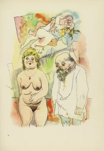 Pappi und Mammi (plate, folio 33) from Ecce Homo by George Grosz, illustrated book, 1922