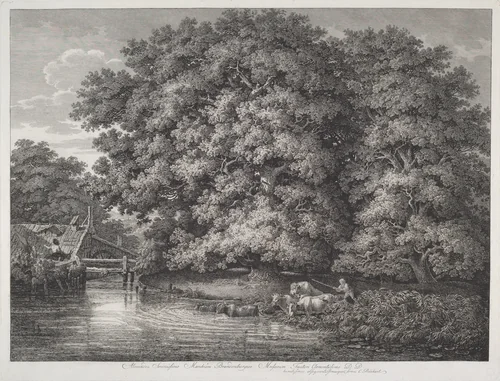The Mill at the Great Oaks by Johann Christian Reinhart, print, 1788