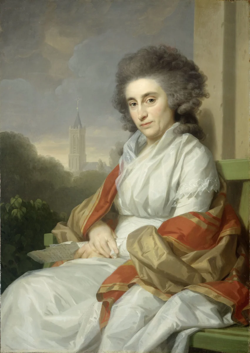Portrait of Cornelia Rijdenius, Wife of Johannes Lublink II by Johann Friedrich August Tischbein, painting, 1790-1795
