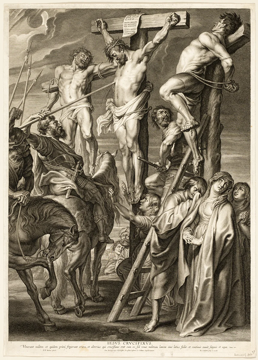The Crucifixion (Coup de Lance) by Boëtius Adamsz. Bolswert, print, 1631