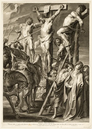 The Crucifixion (Coup de Lance) by Boëtius Adamsz. Bolswert, print, 1631