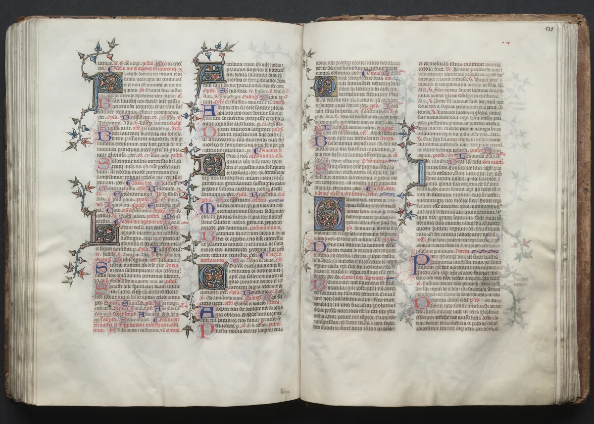 The Gotha Missal: Fol. 120v, Text by Master of the Boqueteaux, book, 1370-1380