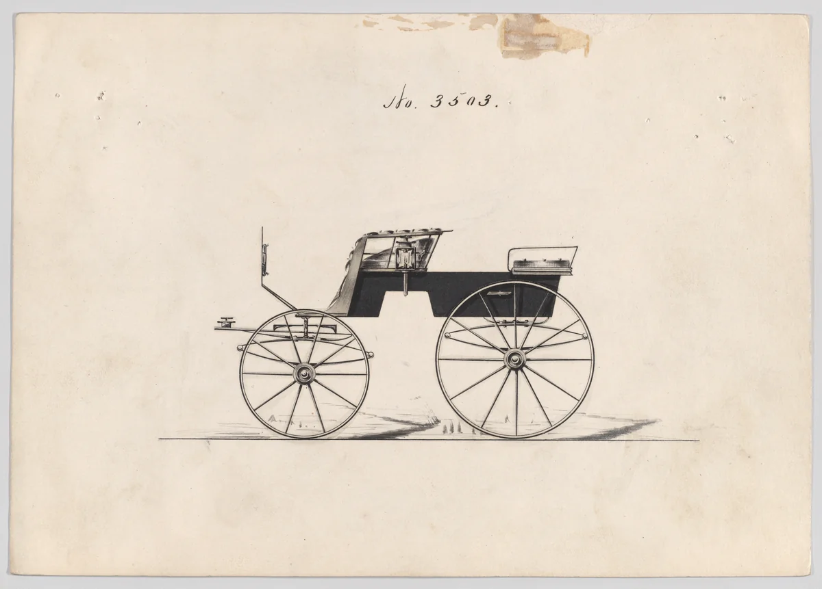 Design for T-Cart, no. 3503 by Brewster & Co., drawing, 1879