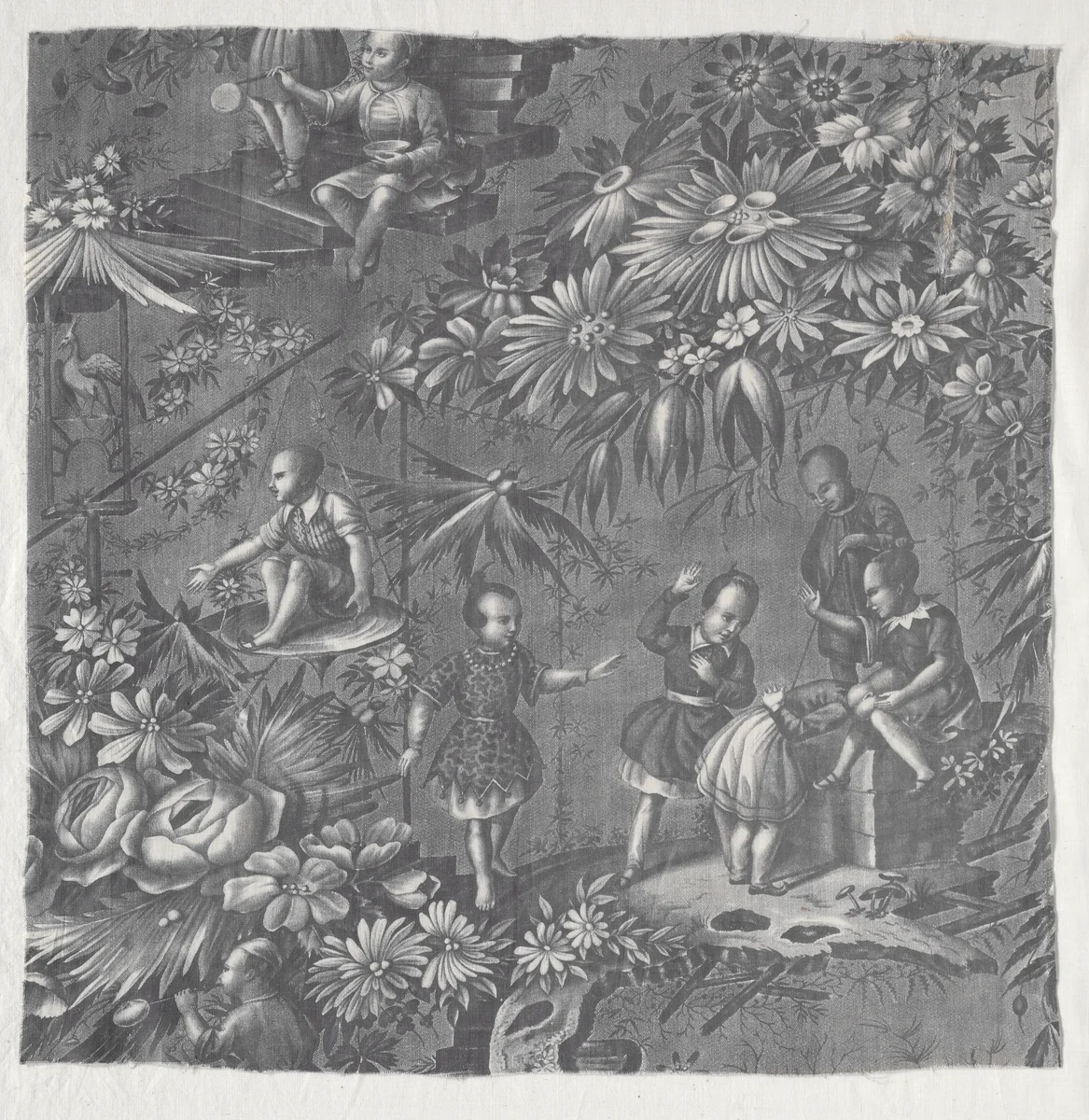 Copperplate Printed Textile by George Zipelius, textile, 1825-1830