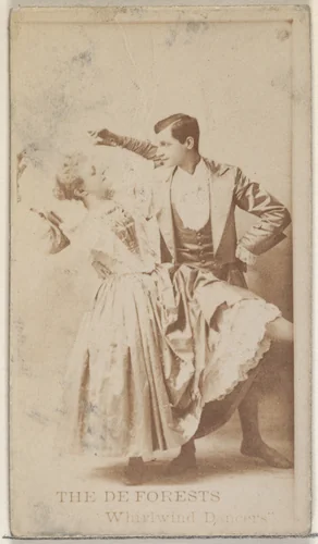 The Deforests, Whirlwind Dancers, from the Actors and Actresses series (N45, Type 8) for Virginia Brights Cigarettes by Allen & Ginter, photograph, 1885-1891