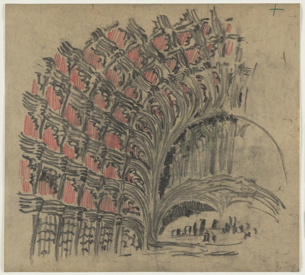 Concert Hall Project, Dresden, Germany (Interior perspective of preliminary scheme) by Hans Poelzig, architecture, 1918