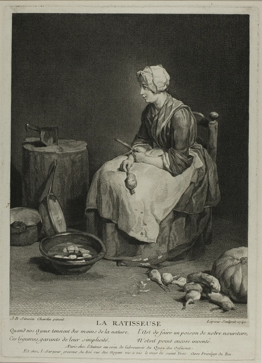 The Turnip Scraper by François Bernard Lépicié, print, 1742