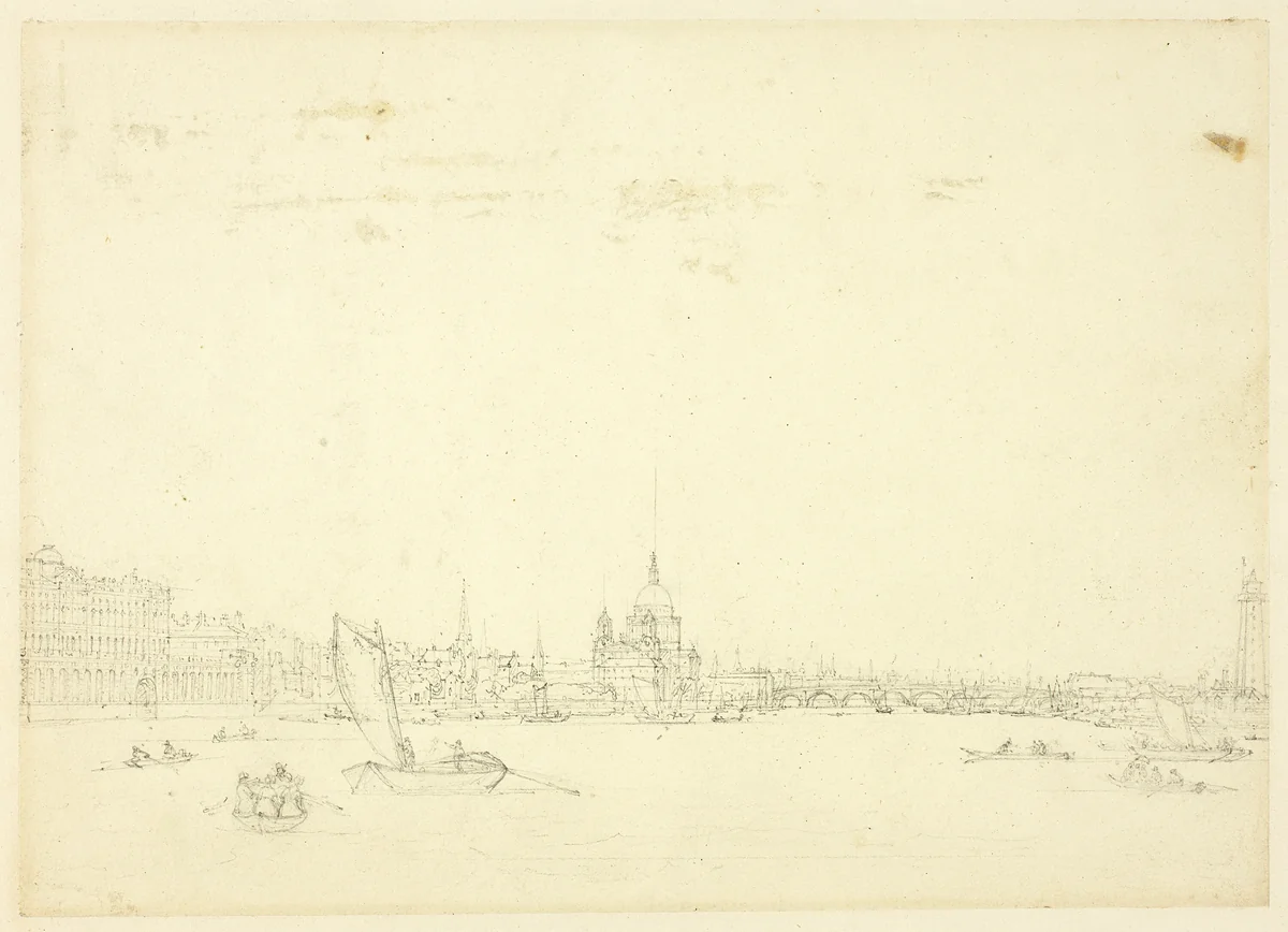 Study for View of London from the Thames by Augustus Charles Pugin
Thomas Rowlandson, drawing, 1807-1809