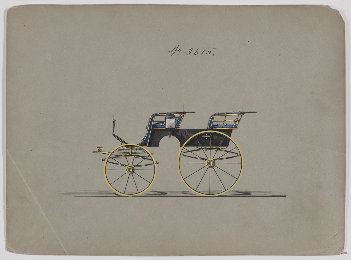 Design for T-Cart, no. 3615 by Brewster & Co., drawing, 1880
