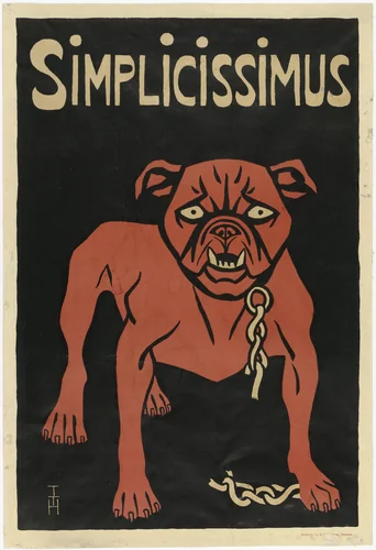 Bulldog Poster (Mops-Plakat) for the periodical Simplicissimus by Thomas Theodor Heine, design, 1896