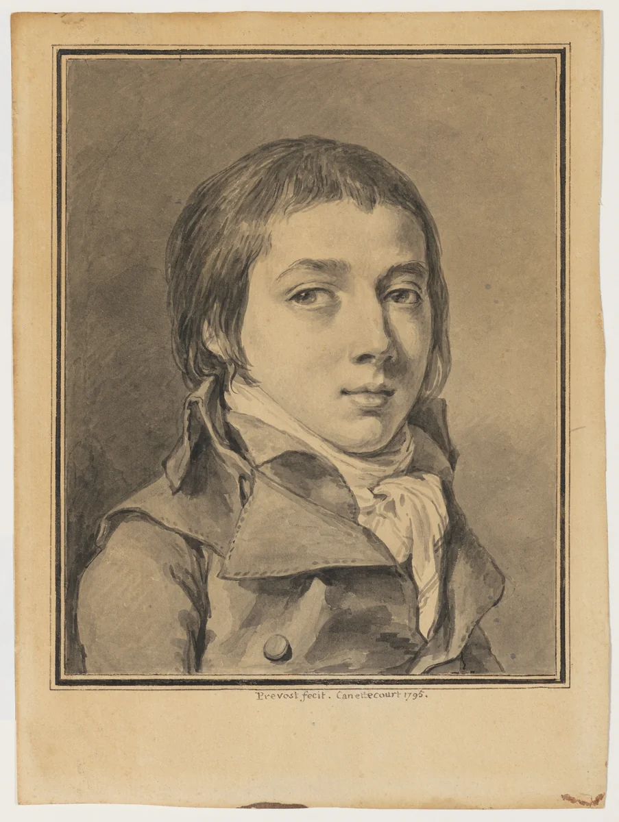 Portrait of a Boy by Bonaventure Louis Prévost, drawing, 1795