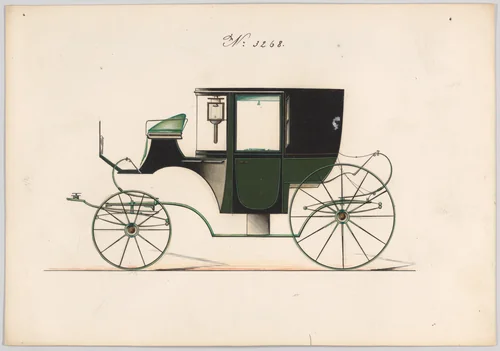 Design for Coupé, no. 3268 by Brewster & Co., drawing, 1876