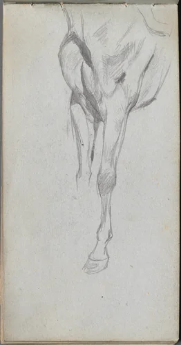 Sketchbook, page 48: Study of A Horse by Ernest Meissonier, book, 1860-1869