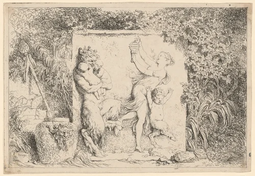 Dance of the Satyrs by Jean Honoré Fragonard, print, 1763