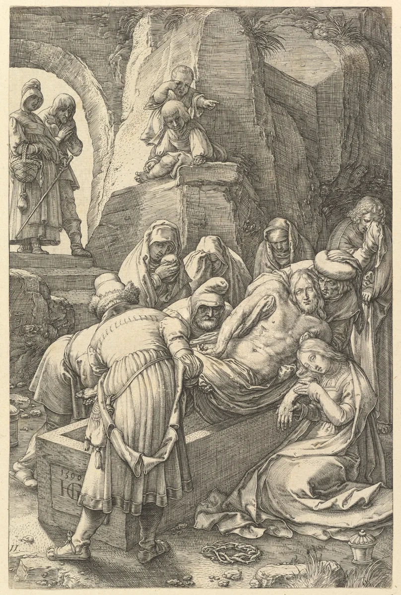 The Entombment, from "The Passion of Christ" by Hendrick Goltzius, print, 1596