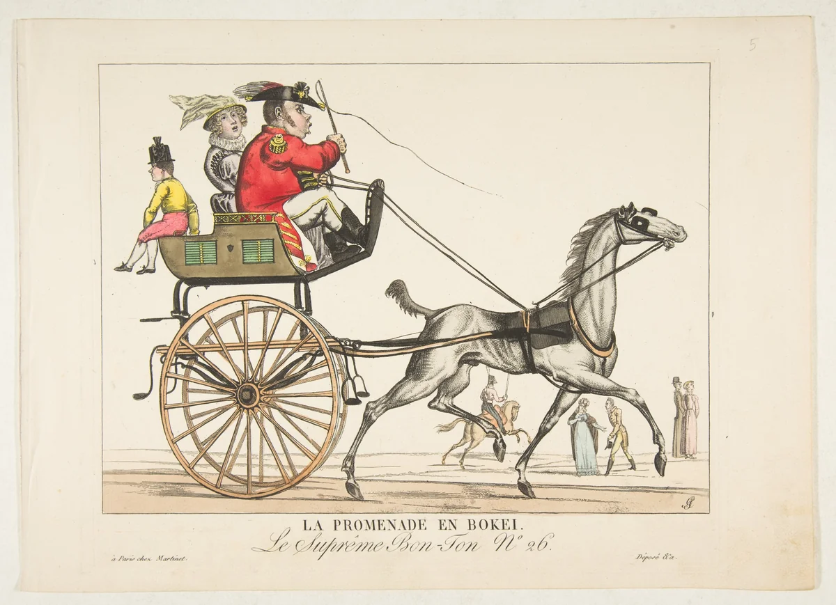 La Promenade en Bokei; Le Suprême Bon-Ton No. 26 by Adrien Pierre Godefroy, print, 1816