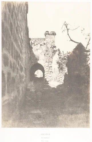 Jérusalem, Via Dolorosa, Reste antique by Auguste Salzmann, photograph, 1854-1859