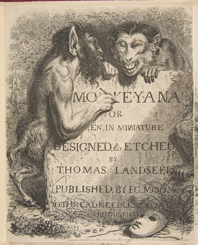 Title Page: Monkey-Ana or Men, in Miniature by Thomas Landseer, print, 1827