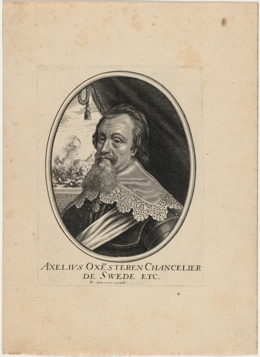 Count Axel Gustafsson Oxenstiern, Chancellor of Sweden by Balthasar Moncornet, print, 1600-1668