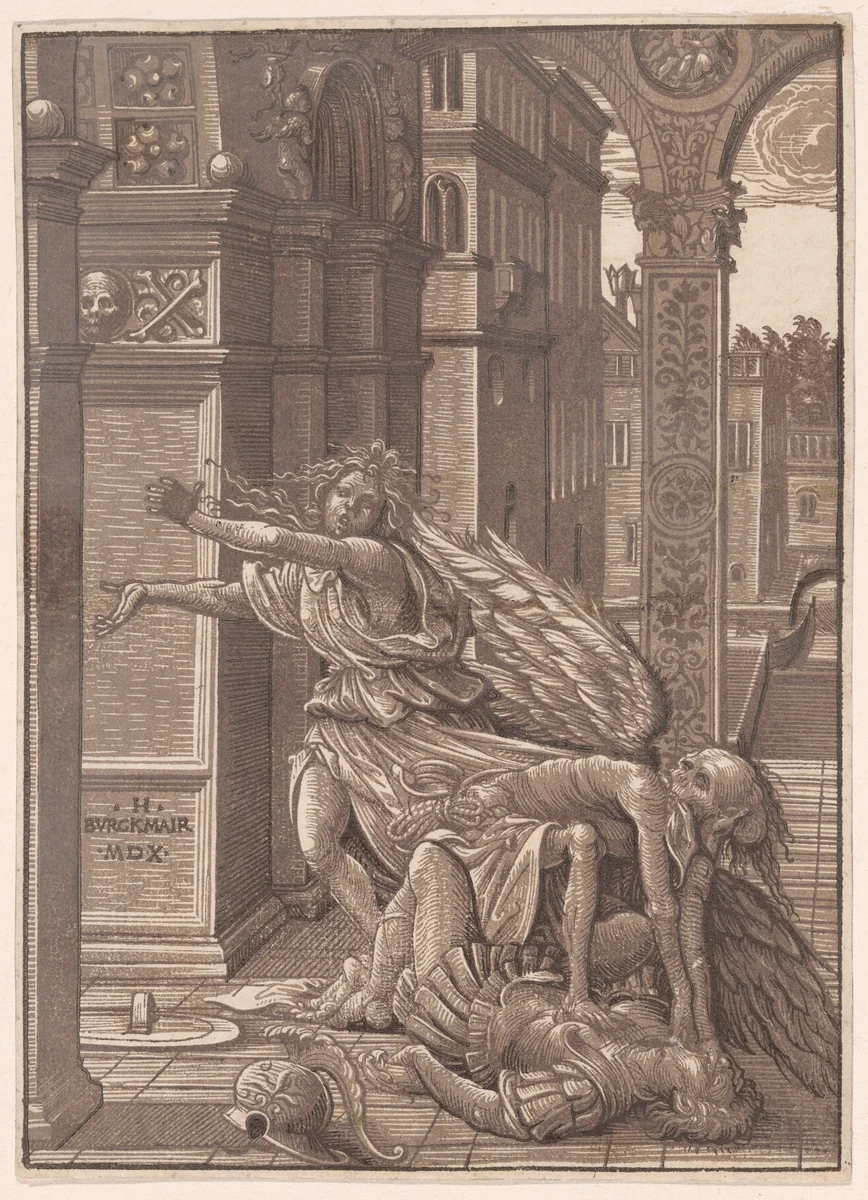 Lovers Surprised by Death by Hans Burgkmair, print, 1510