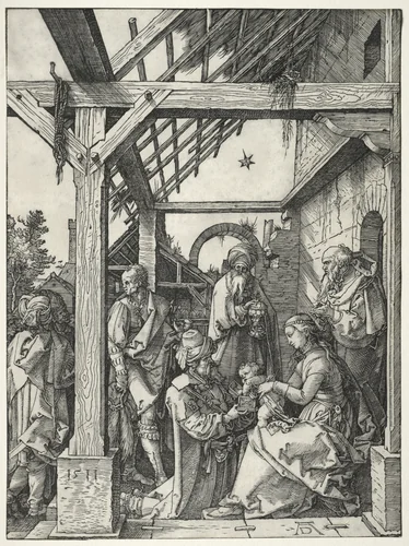 The Adoration of the Magi by Albrecht Dürer, print, 1511