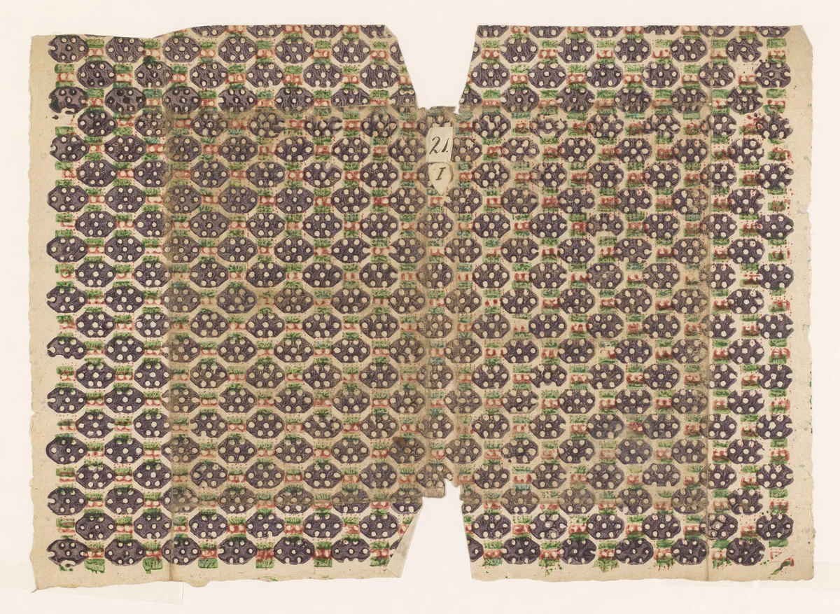 Blad met strooipatroon van blokken en zeshoeken by anonymous, other, 1750-1900