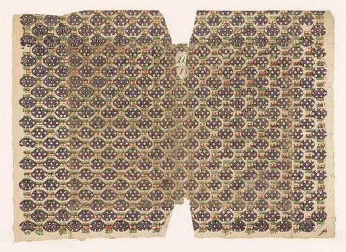 Blad met strooipatroon van blokken en zeshoeken by anonymous, other, 1750-1900