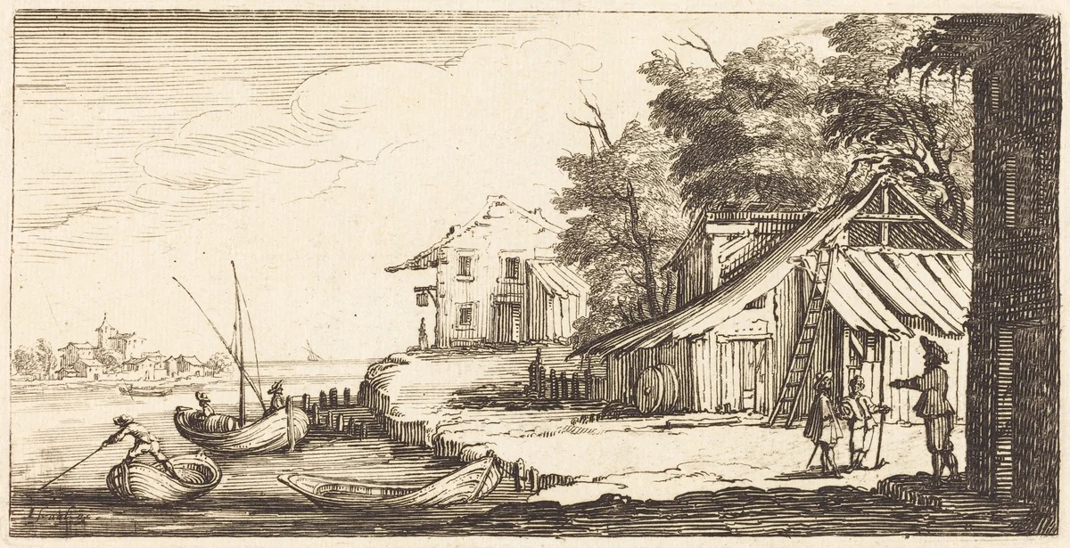 River Bank by Jacques Callot, print, 1635