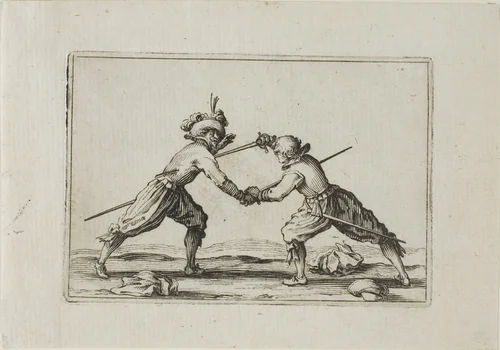 The Duel with Swords, from The Caprices by Jacques Callot, print, 1617-1627