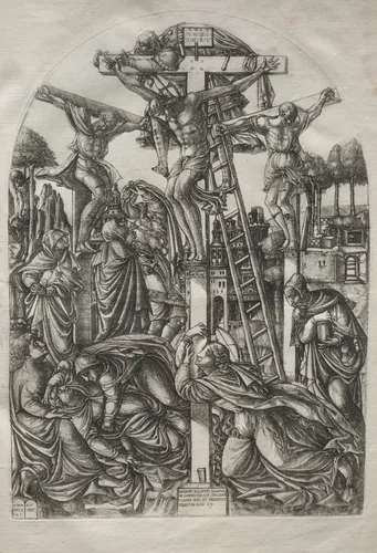 Christ on the Cross between the Two Thieves by Jean Duvet, print, 1546-1561