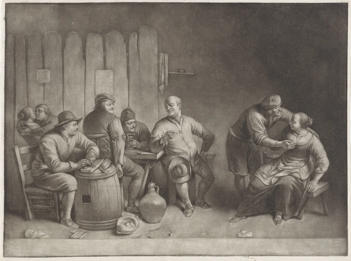 Herbergscène by anonymous, print, 1650-1800