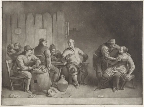 Herbergscène by anonymous, print, 1650-1800