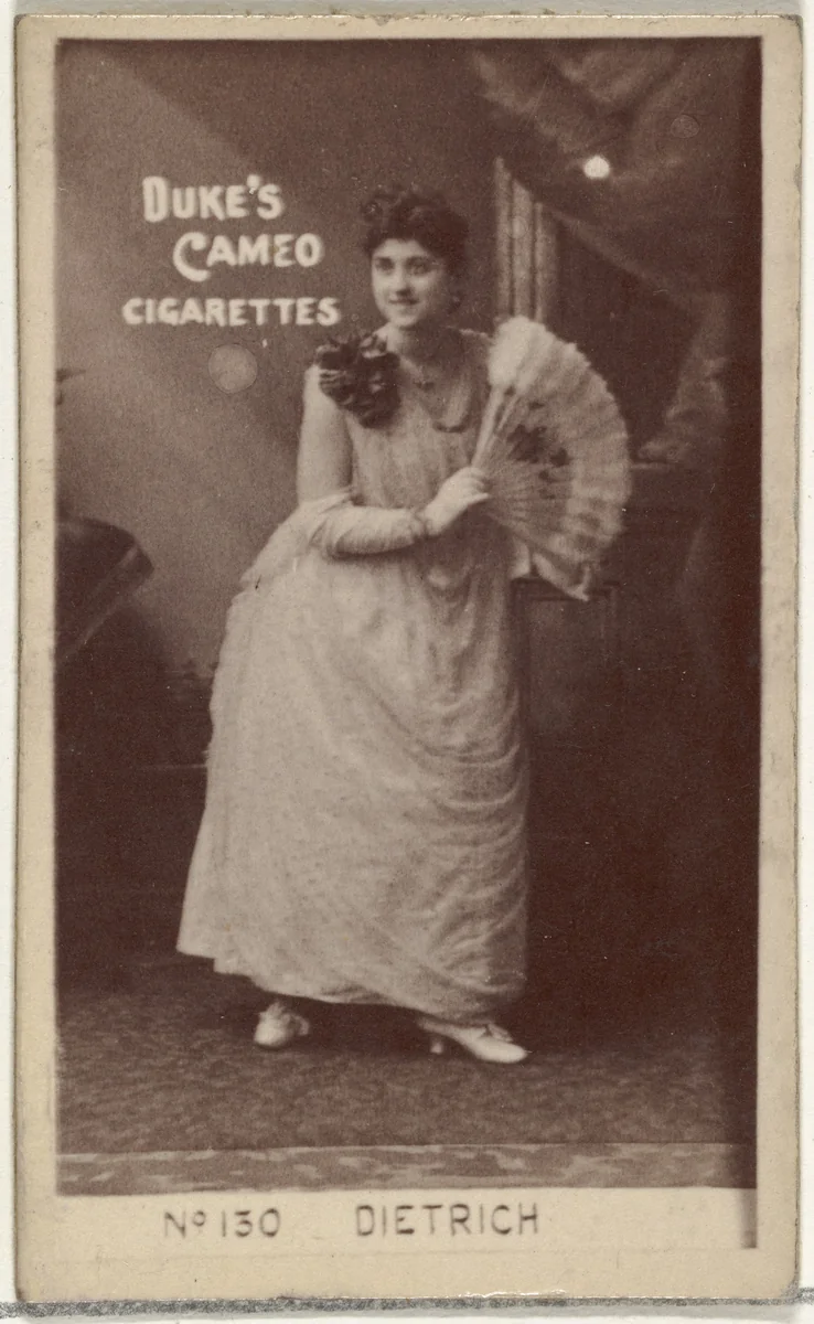 Card Number 130, Dietrich, from the Actors and Actresses series (N145-4) issued by Duke Sons & Co. to promote Cameo Cigarettes by W. Duke, Sons & Co., photograph, 1880-1889