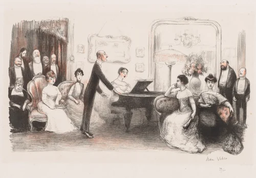 La Soirée Bourgeoise by Jean Veber, print, 1907