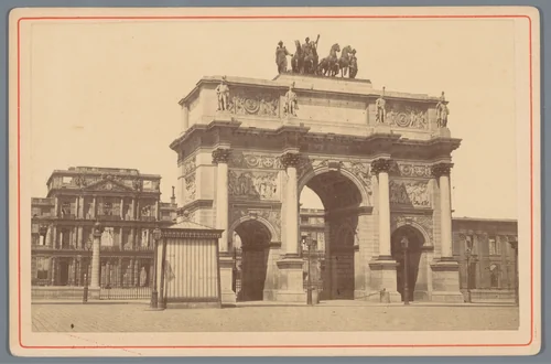 Arc de Triomphe du Carrousel te Parijs by anonymous, photograph, 1870-1885