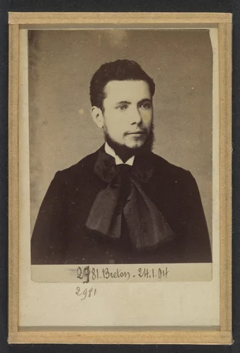 Breton. Ernest, Jean. 28 ans, 27/10/63. Anarchiste 24/1/94. by Alphonse Bertillon, photograph, 1894