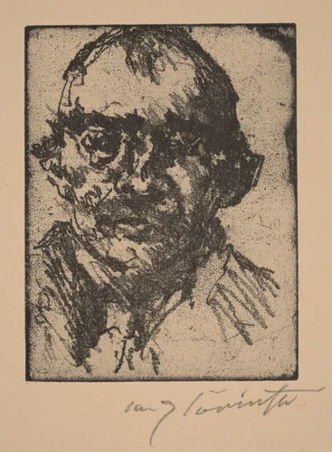 Selbstbildnis (Self-Portrait) by Lovis Corinth, print, 1920-1921
