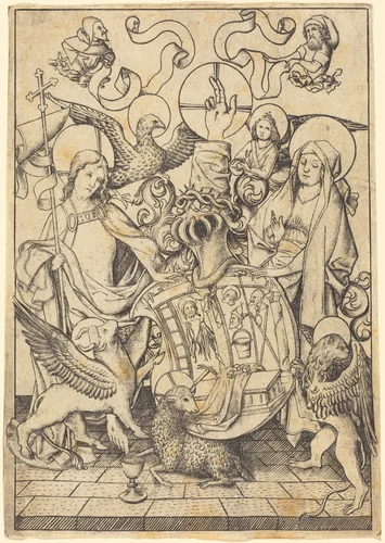 Coat of Arms of the Passion by Master E. S., print, 1455-1460