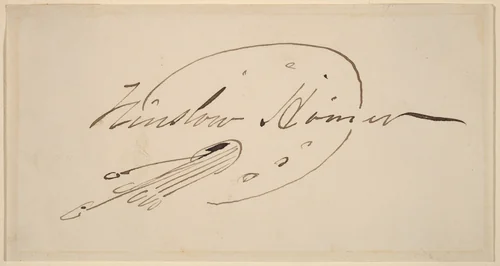 Signature in Palette by Winslow Homer, drawing, 1836-1910