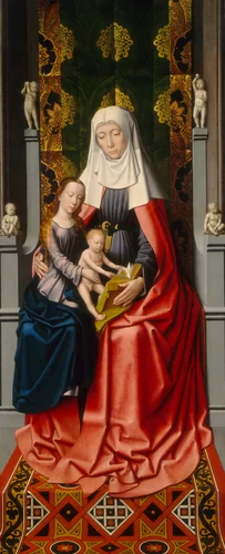The Saint Anne Altarpiece: Saint Anne with the Virgin and Child [middle panel] by Gerard David, painting, 1500-1520