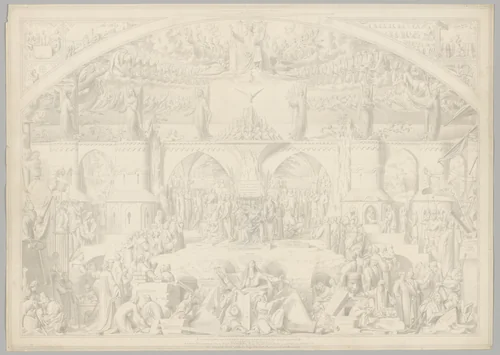 Preparatory Drawing for a Print Series on the History of Germany (Die Geschichte des deutschen Volkes in fünfzehn Bildern) by Carl Heinrich Hermann, drawing, 1851-1853