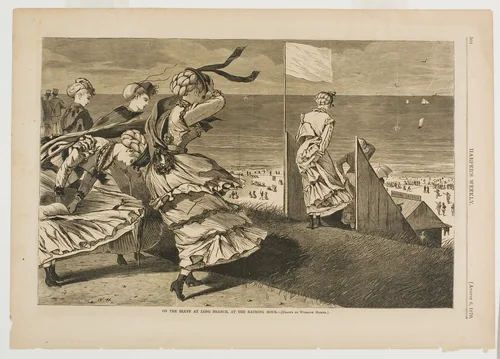 On the Bluff at Long Branch, at the Bathing Hour by Winslow Homer, print, 1870