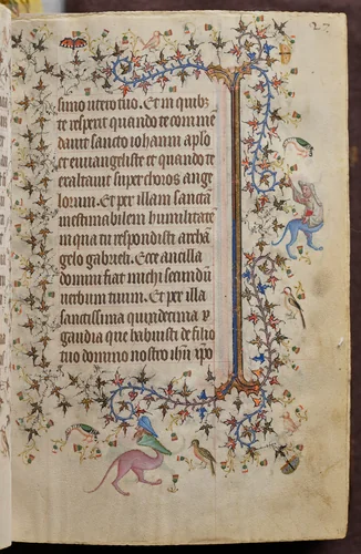 Hours of Charles the Noble, King of Navarre (1361-1425): fol. 14r, Text by Master of the Brussels Initials and Associates, book, 1400-1410