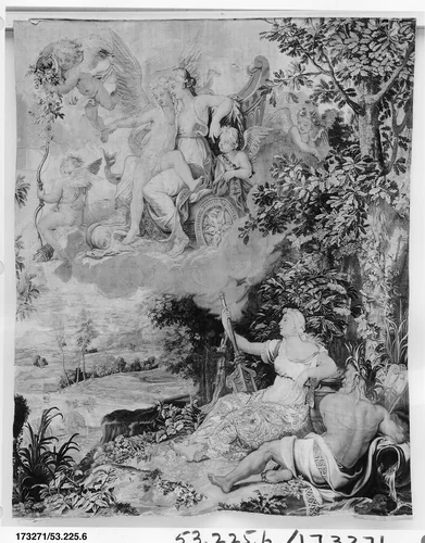 Venus in her Chariot from a set of Mythological Subjects after Raphael by Raphael, textile, 1686-1692