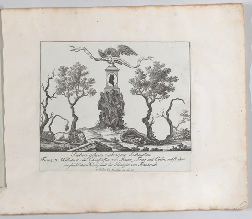 Landscape containing "Seven Secretly Hidden Silhouettes" by Friedrich Ludwig Neubauer, book, 1788-1798