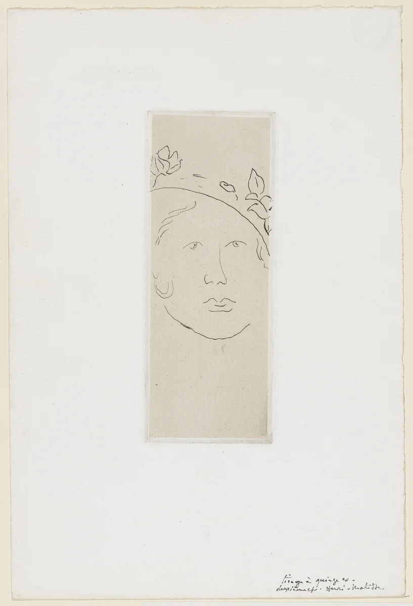 Loulou - Flowered Hat (Loulou Masque - chapeau fleuri) by Henri Matisse, print, 1914