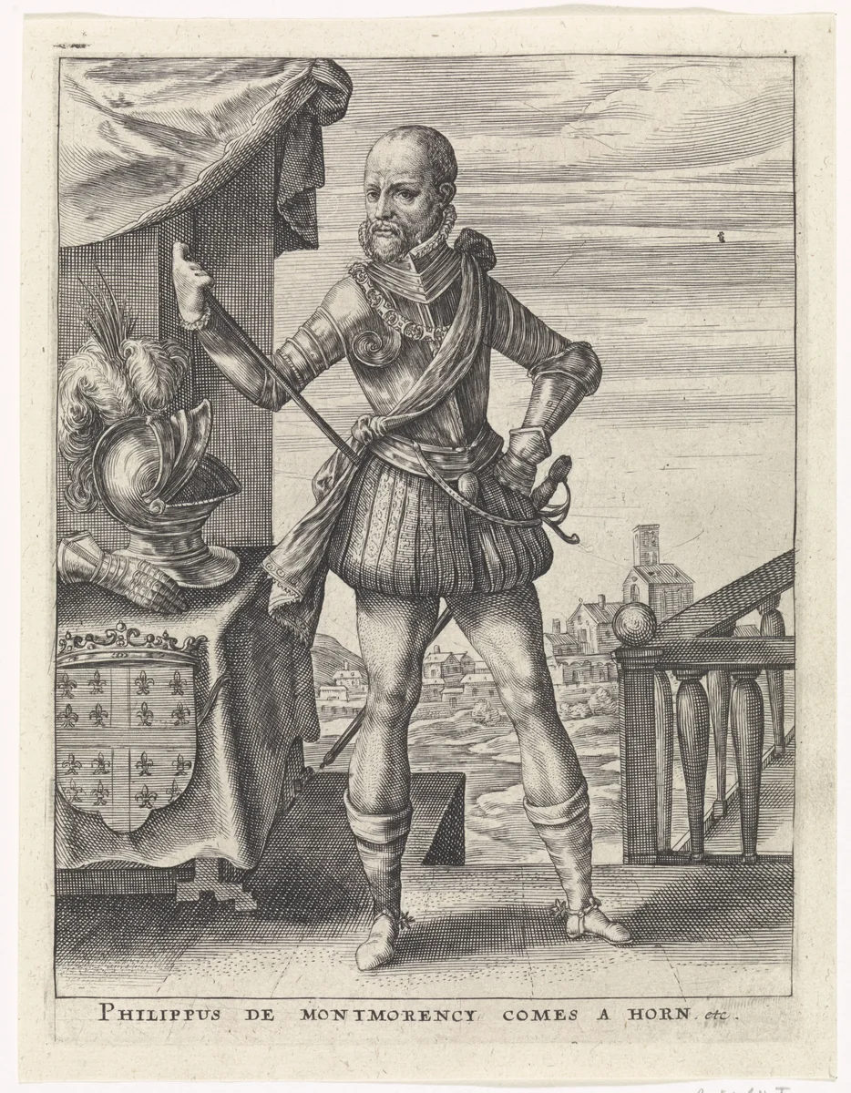 Portret van Philips van Montmorency, graaf van Horne by Simon van de Passe, print, 1604-1647